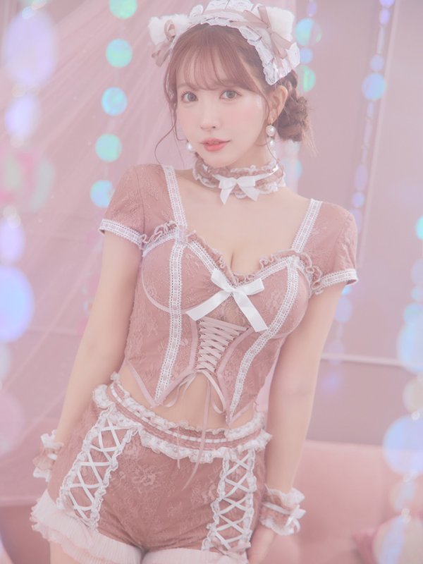 画像27: 【即日発送】【ハロウィン】コルセットレースキャット 【コスプレ6点セット】 【XS-Mサイズ/3カラー】[YMT] (27)