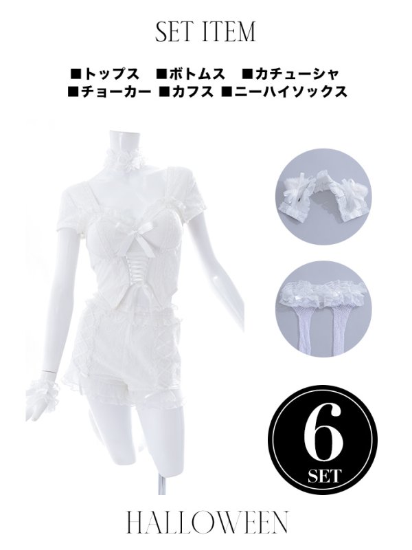 画像39: 【即日発送】【ハロウィン】コルセットレースキャット 【コスプレ6点セット】 【XS-Mサイズ/3カラー】[YMT] (39)