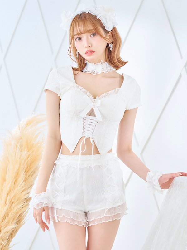 画像4: 【即日発送】【ハロウィン】コルセットレースキャット 【コスプレ6点セット】 【XS-Mサイズ/3カラー】[YMT] (4)