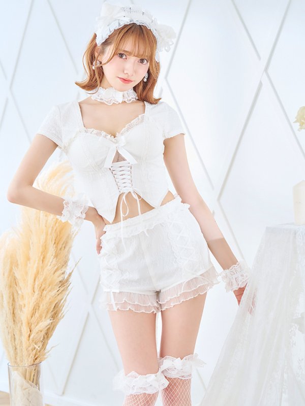 画像9: 【即日発送】【ハロウィン】コルセットレースキャット 【コスプレ6点セット】 【XS-Mサイズ/3カラー】[YMT] (9)