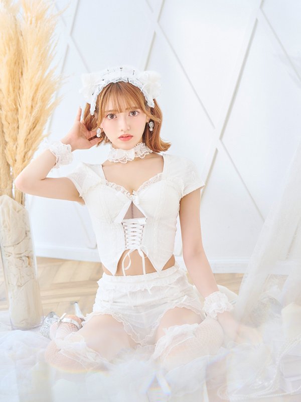 画像12: 【即日発送】【ハロウィン】コルセットレースキャット 【コスプレ6点セット】 【XS-Mサイズ/3カラー】[YMT] (12)