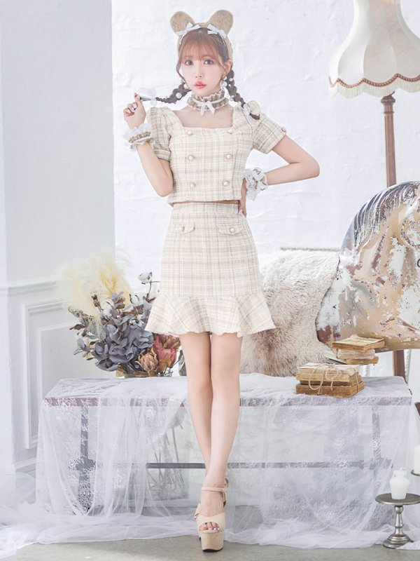 画像5: 【SALE!!】【即日発送】【ハロウィン】ツイードくまセットアップ/ベア 【コスプレ6点セット】 【XS-Mサイズ/1カラー】[HC03] (5)