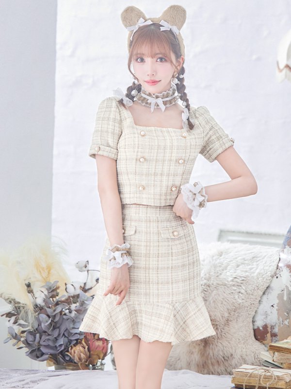 画像13: 【SALE!!】【即日発送】【ハロウィン】ツイードくまセットアップ/ベア 【コスプレ6点セット】 【XS-Mサイズ/1カラー】[HC03] (13)