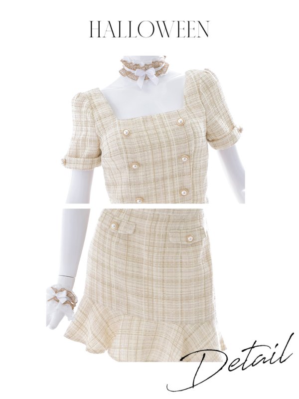 画像19: 【SALE!!】【即日発送】【ハロウィン】ツイードくまセットアップ/ベア 【コスプレ6点セット】 【XS-Mサイズ/1カラー】[OF04] (19)