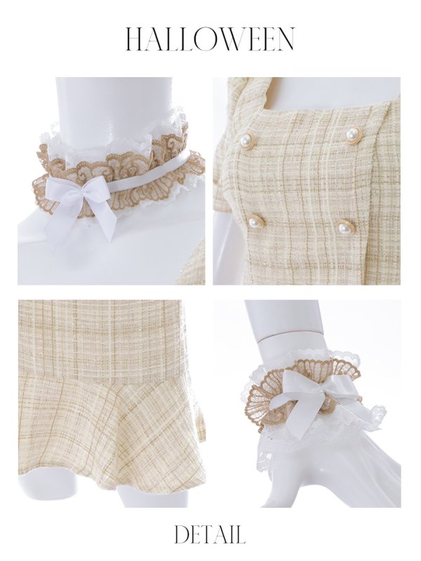 画像20: 【SALE!!】【即日発送】【ハロウィン】ツイードくまセットアップ/ベア 【コスプレ6点セット】 【XS-Mサイズ/1カラー】[OF04] (20)