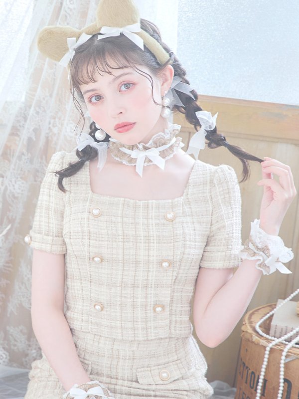 画像8: 【SALE!!】【即日発送】【ハロウィン】ツイードくまセットアップ/ベア 【コスプレ6点セット】 【XS-Mサイズ/1カラー】[OF04] (8)