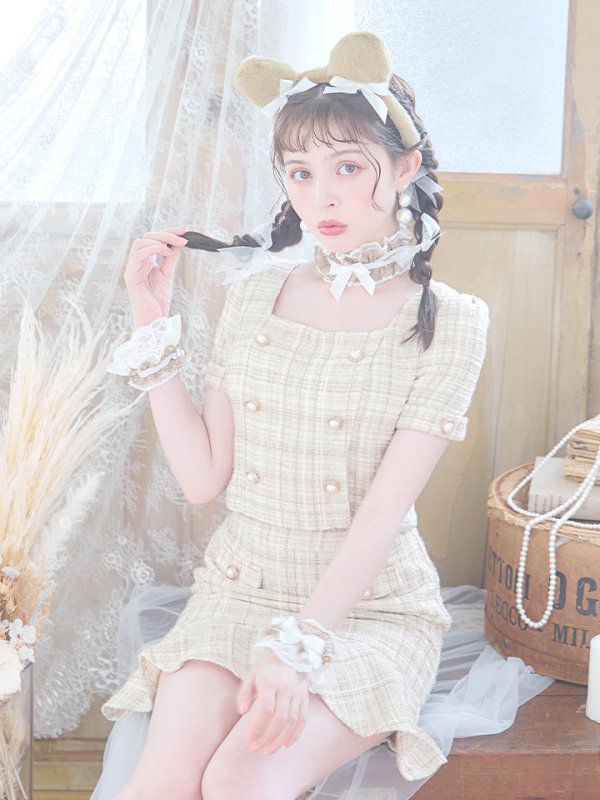 画像10: 【SALE!!】【即日発送】【ハロウィン】ツイードくまセットアップ/ベア 【コスプレ6点セット】 【XS-Mサイズ/1カラー】[OF04] (10)