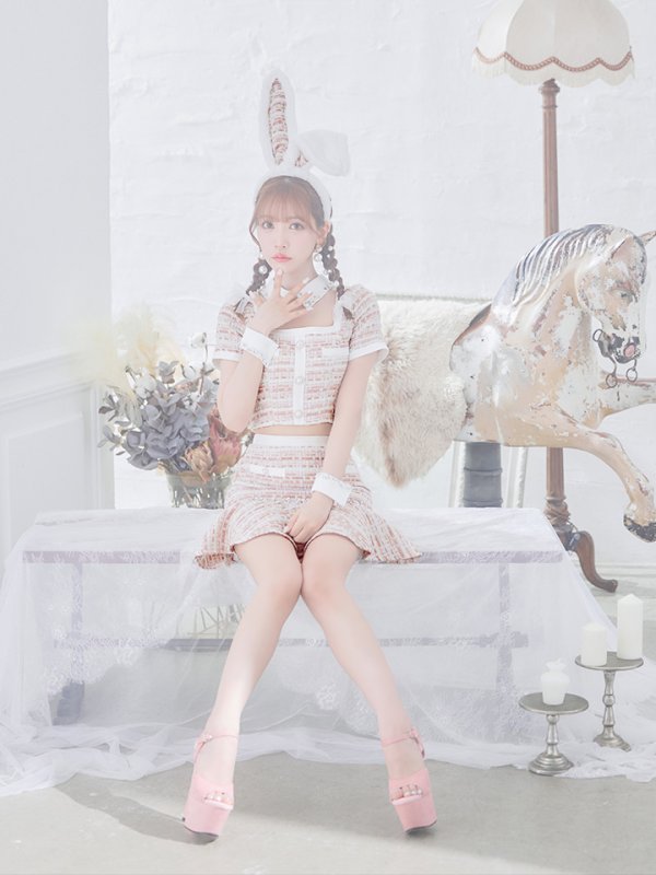 画像6: 【SALE!!】【即日発送】【ハロウィン】 ツイードセットアップバニー【コスプレ6点セット】【XS-Mサイズ/1カラー】[HC03] (6)