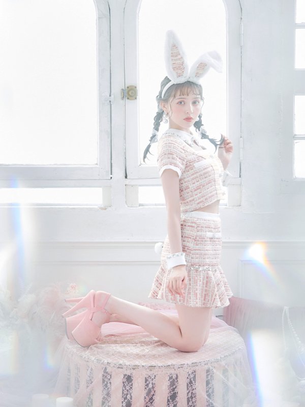 画像5: 【SALE!!】【即日発送】【ハロウィン】 ツイードセットアップバニー【コスプレ6点セット】【XS-Mサイズ/1カラー】[HC03] (5)