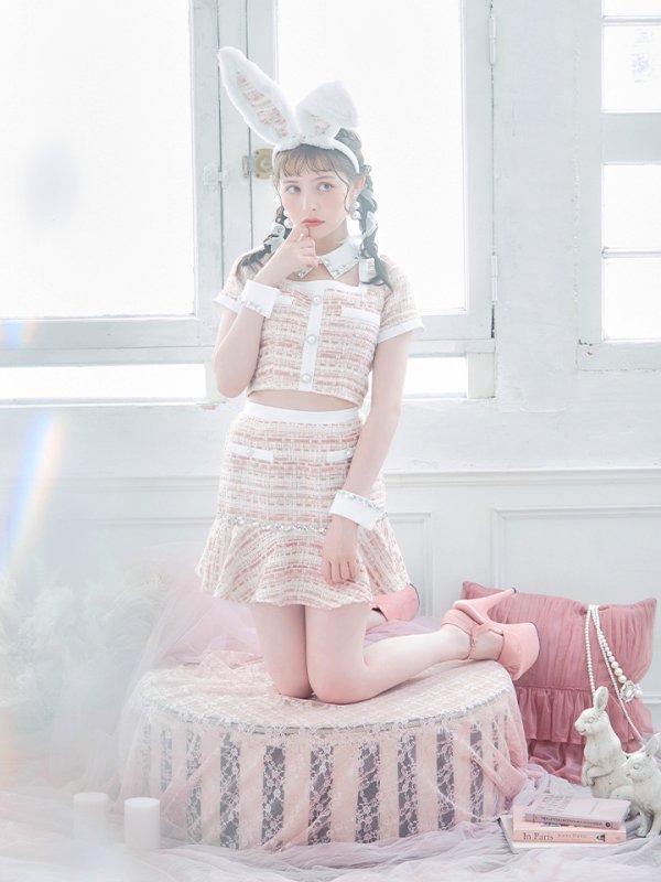 画像21: 【SALE!!】【即日発送】【ハロウィン】 ツイードセットアップバニー【コスプレ6点セット】【XS-Mサイズ/1カラー】[HC03] (21)