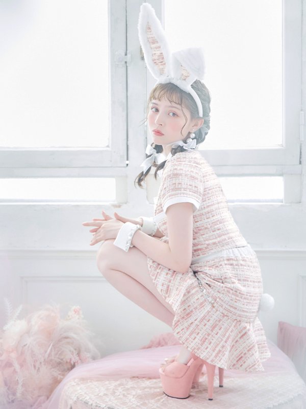 画像24: 【SALE!!】【即日発送】【ハロウィン】 ツイードセットアップバニー【コスプレ6点セット】【XS-Mサイズ/1カラー】[HC03] (24)