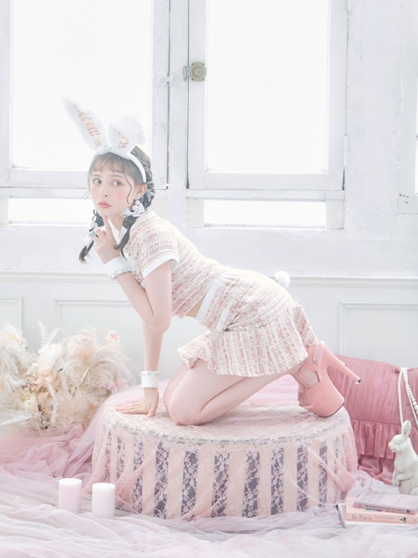 画像43: 【SALE!!】【即日発送】【ハロウィン】 ツイードセットアップバニー【コスプレ6点セット】【XS-Mサイズ/1カラー】[HC03] (43)