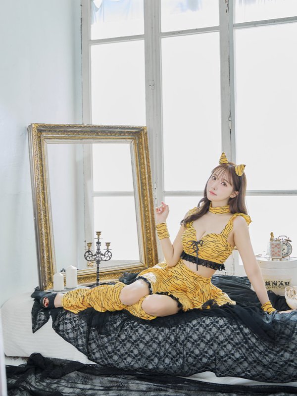 画像11: 【即日発送】【ハロウィン】セットアップフレアスカート鬼コスプレ【コスプレ6点セット】【S-Mサイズ/1カラー】[OF01] (11)