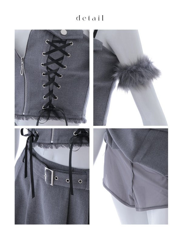 画像24: 【ハロウィン】レースアップオオカミセットアップ 【コスプレ8点セット】[OF04] (24)