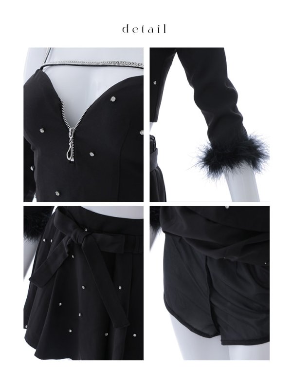 画像24: 【即日発送！】【ハロウィン】ビジューブラックキャットセットアップ 【コスプレ7点セット】[HC03] (24)