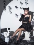 画像8: 【即日発送！】【ハロウィン】ビジューブラックキャットセットアップ 【コスプレ7点セット】[HC03] (8)