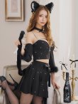 画像10: 【即日発送！】【ハロウィン】ビジューブラックキャットセットアップ 【コスプレ7点セット】[HC03] (10)