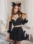 画像12: 【即日発送！】【ハロウィン】ビジューブラックキャットセットアップ 【コスプレ7点セット】[HC03] (12)