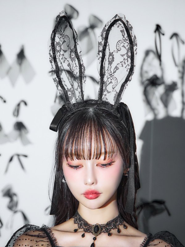 画像15: 【即日発送！】【ハロウィン】セクシーレースバニー半袖セットアップ 【コスプレ7点セット】[HC03] (15)