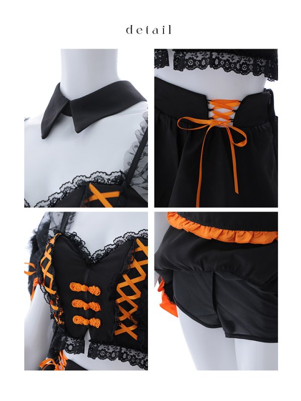 画像6: 【SALE!!】【ハロウィン】レースアップデビルスカートセットアップ 【コスプレ6点セット】[OF04-H] (6)
