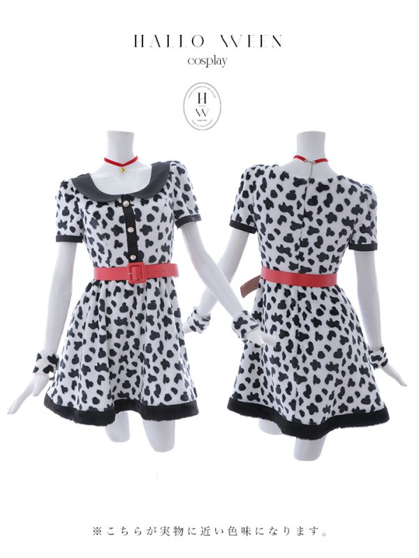 画像21: 【即日発送！】【ハロウィン】ダルメシアンミニフレアワンピース 【コスプレ5点セット】 【S-XLサイズ/1カラー】[HC03] (21)
