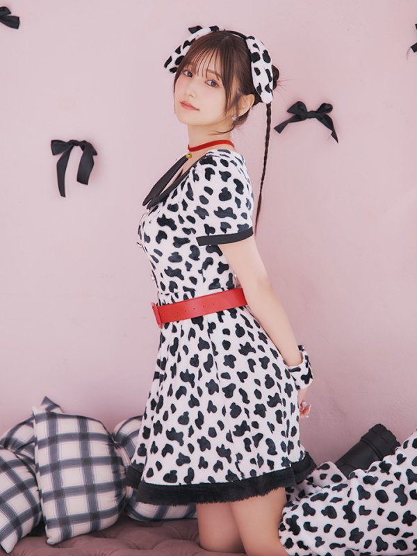 画像11: 【即日発送！】【ハロウィン】ダルメシアンミニフレアワンピース 【コスプレ5点セット】 【S-XLサイズ/1カラー】[HC03] (11)