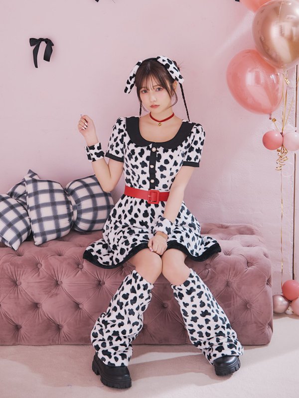 画像17: 【即日発送！】【ハロウィン】ダルメシアンミニフレアワンピース 【コスプレ5点セット】 【S-XLサイズ/1カラー】[HC03] (17)