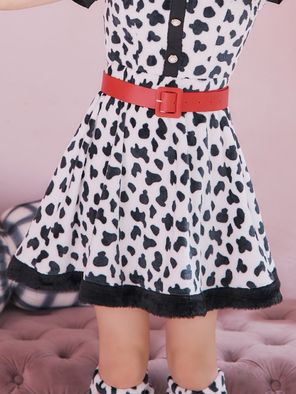 画像20: 【即日発送！】【ハロウィン】ダルメシアンミニフレアワンピース 【コスプレ5点セット】 【S-XLサイズ/1カラー】[HC03] (20)