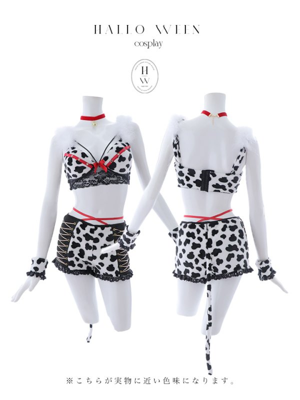 画像16: 【即日発送！】【ハロウィン】【sugar nine×マリームーンコラボ】ダルメシアンショートパンツセットアップ 【コスプレ6点セット】 【XS-Mサイズ/1カラー】[HC03] (16)