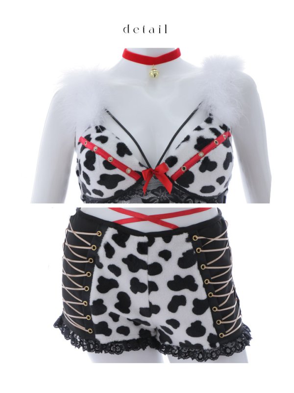 画像17: 【即日発送！】【ハロウィン】【sugar nine×マリームーンコラボ】ダルメシアンショートパンツセットアップ 【コスプレ6点セット】 【XS-Mサイズ/1カラー】[HC03] (17)
