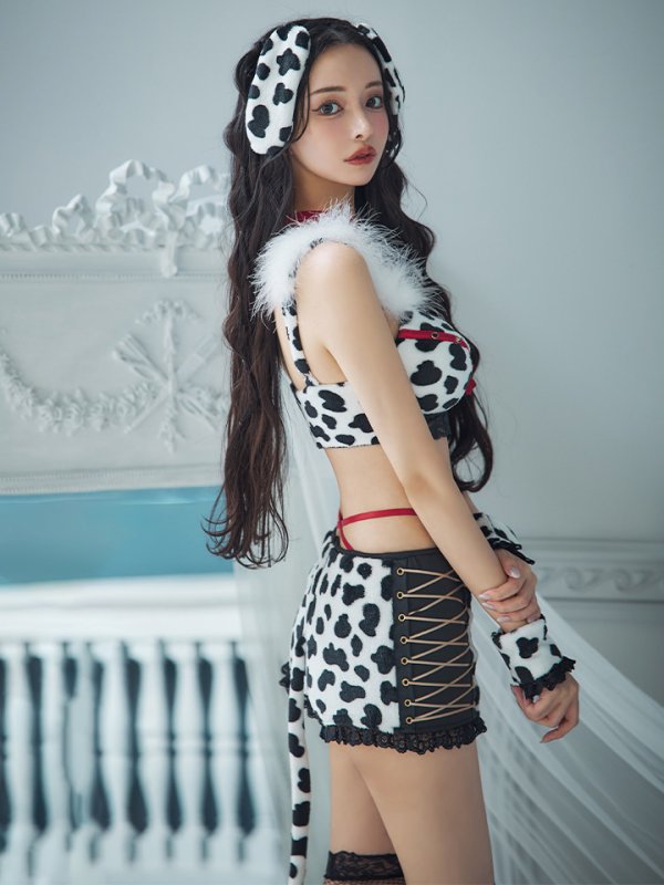 画像3: 【即日発送！】【ハロウィン】【sugar nine×マリームーンコラボ】ダルメシアンショートパンツセットアップ 【コスプレ6点セット】 【XS-Mサイズ/1カラー】[HC03] (3)