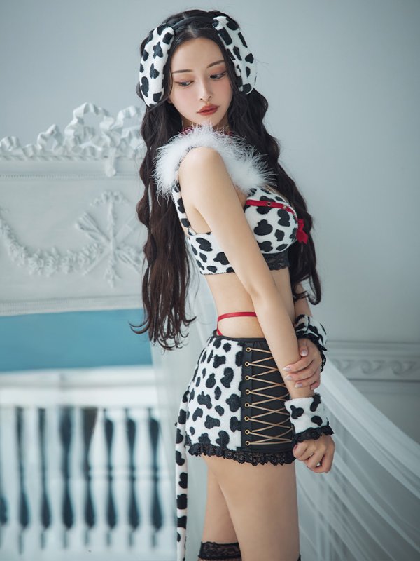 画像7: 【即日発送！】【ハロウィン】【sugar nine×マリームーンコラボ】ダルメシアンショートパンツセットアップ 【コスプレ6点セット】 【XS-Mサイズ/1カラー】[HC03] (7)