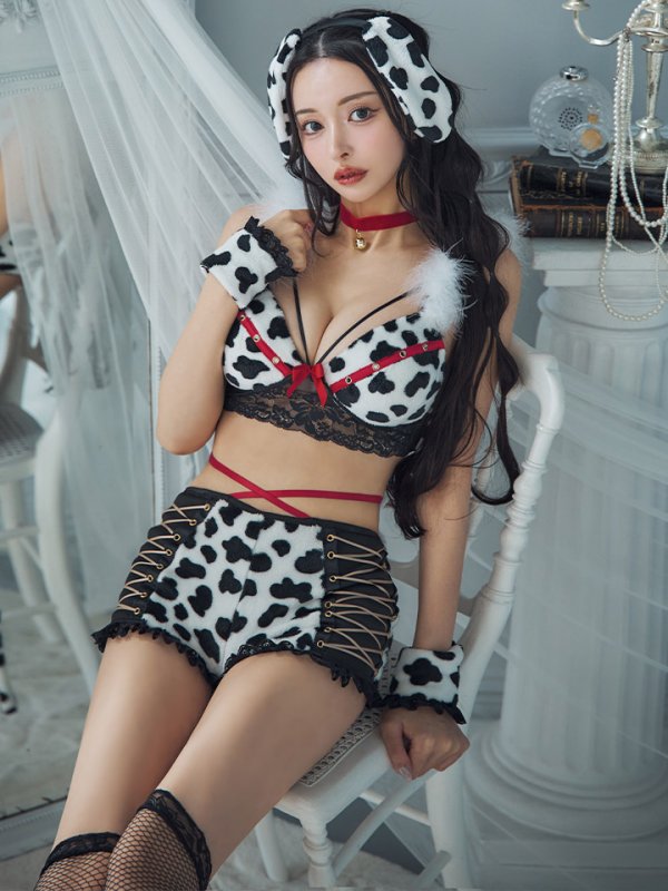 画像9: 【即日発送！】【ハロウィン】【sugar nine×マリームーンコラボ】ダルメシアンショートパンツセットアップ 【コスプレ6点セット】 【XS-Mサイズ/1カラー】[HC03] (9)