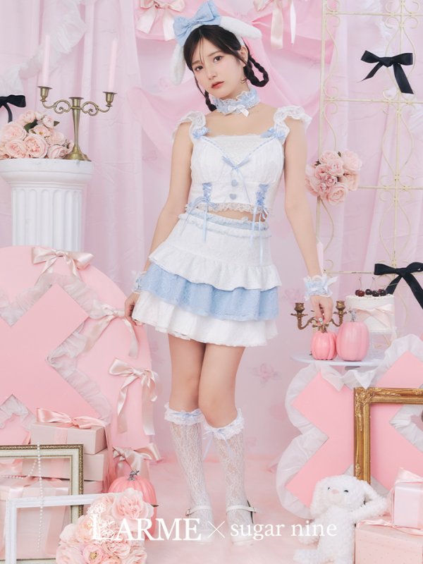 画像2: 【SALE!!】【即日発送！】【ハロウィン】ホワイトパピーセットアップ 【コスプレ6点セット】[OF04] (2)