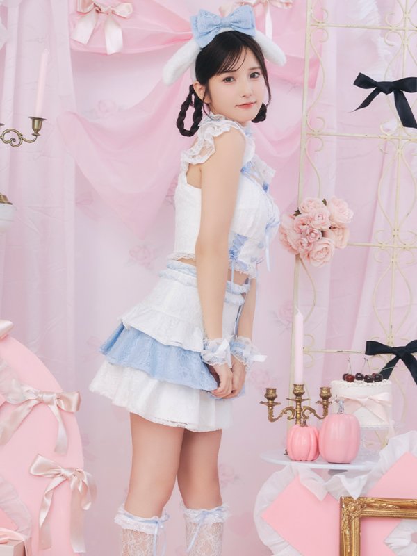 画像7: 【SALE!!】【即日発送！】【ハロウィン】ホワイトパピーセットアップ 【コスプレ6点セット】[OF04] (7)