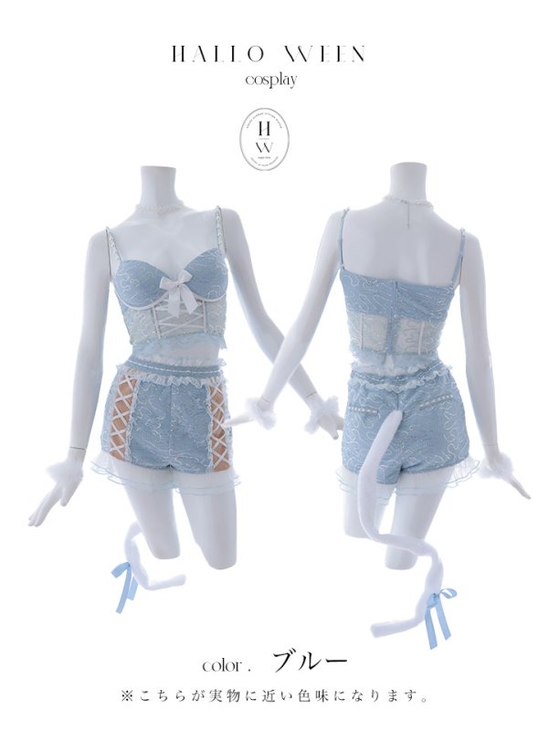 画像45: 【SALE!!】【即日発送！】【ハロウィン】 キラキラキャットパンツセットアップ 【コスプレ6点セット】 【XS-Mサイズ/2カラー】[OF04] (45)