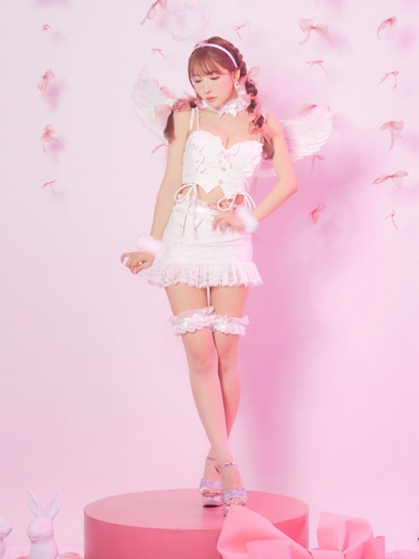 画像18: 【即日発送】【ハロウィン】セクシーエンジェルセットアップ 【コスプレ7点セット】[HC03-H] (18)