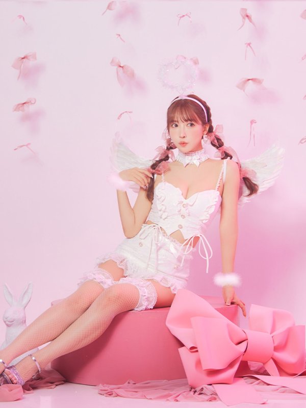 画像14: 【即日発送】【ハロウィン】セクシーエンジェルセットアップ 【コスプレ7点セット】[HC03-H] (14)