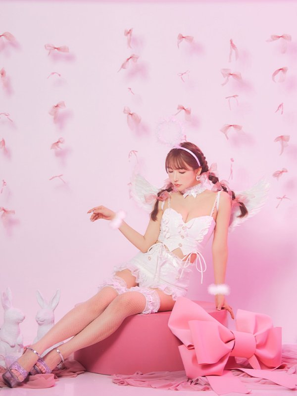 画像13: 【即日発送】【ハロウィン】セクシーエンジェルセットアップ 【コスプレ7点セット】[HC03-H] (13)