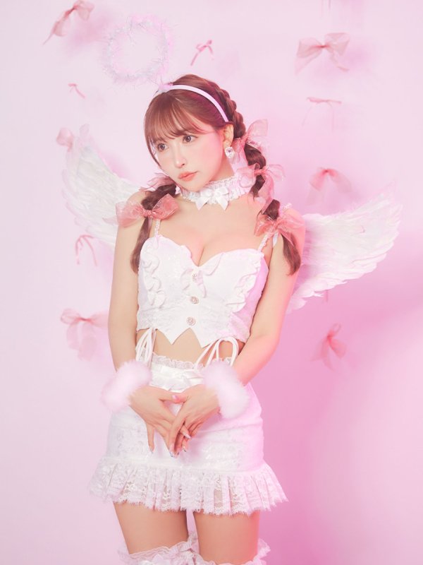 画像3: 【即日発送】【ハロウィン】セクシーエンジェルセットアップ 【コスプレ7点セット】[HC03-H] (3)