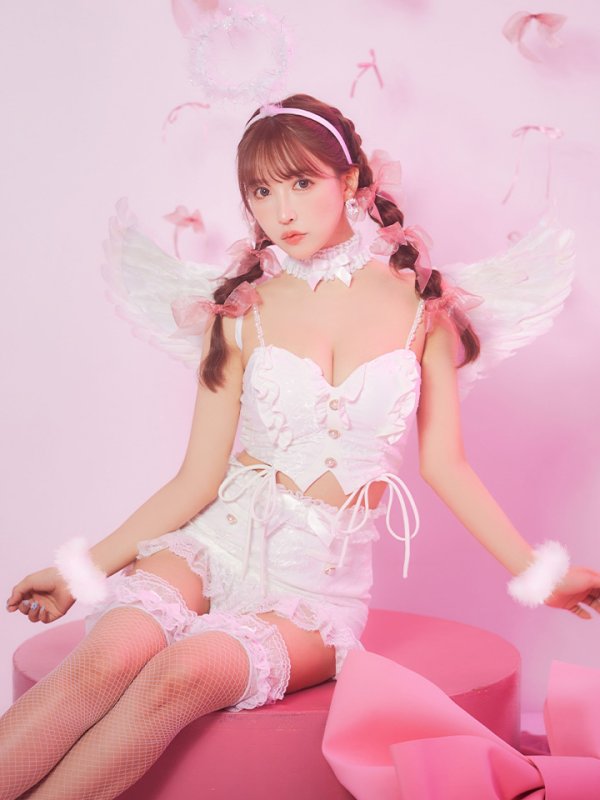 画像5: 【即日発送】【ハロウィン】セクシーエンジェルセットアップ 【コスプレ7点セット】[HC03-H] (5)