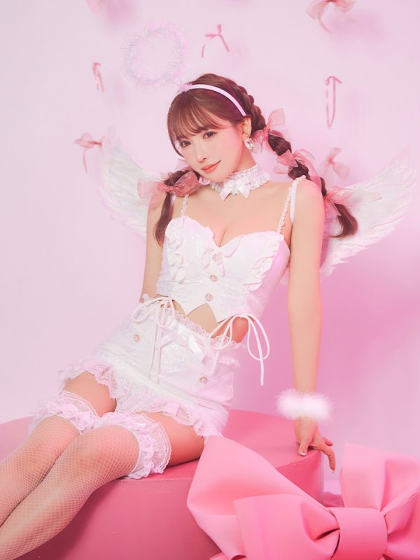 画像7: 【即日発送】【ハロウィン】セクシーエンジェルセットアップ 【コスプレ7点セット】[HC03-H] (7)