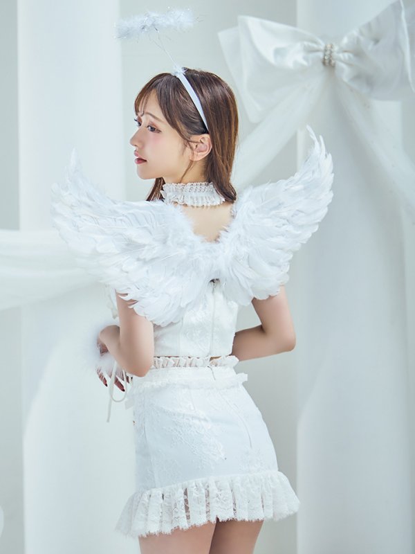 画像16: 【即日発送】【ハロウィン】セクシーエンジェルセットアップ 【コスプレ7点セット】【XS-Mサイズ/1カラー】[OF04-H] (16)