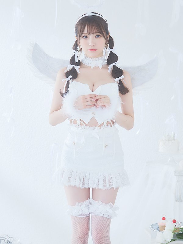 画像11: 【即日発送】【ハロウィン】セクシーエンジェルセットアップ 【コスプレ7点セット】【XS-Mサイズ/1カラー】[OF04-H] (11)