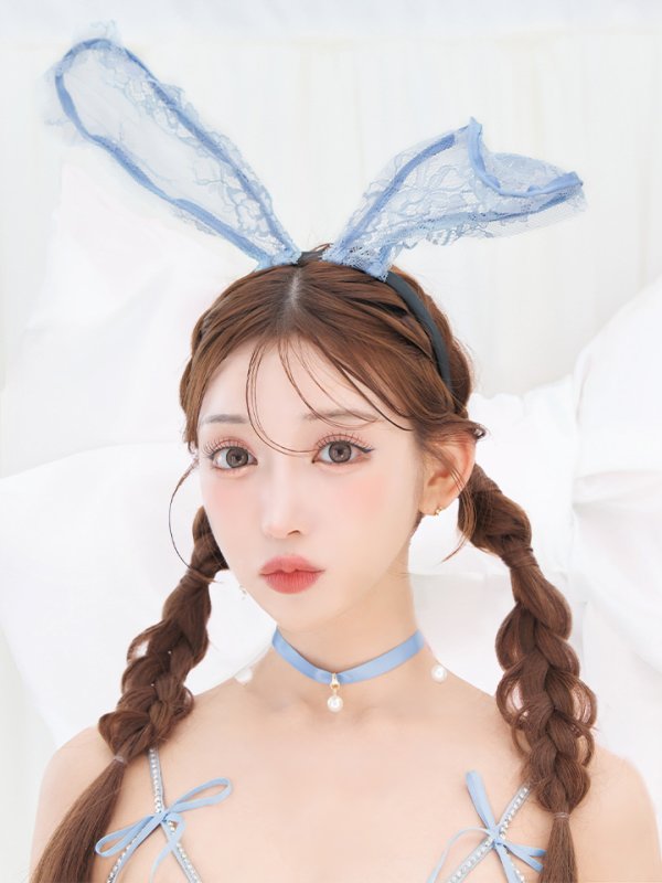 画像12: 【即日発送！】【ハロウィン】レースリボンバニータイトミニセットアップ 【コスプレ8点セット】 【XS-Lサイズ/3カラー】[YMT] (12)