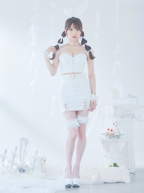 画像31: 【即日発送！】【ハロウィン】レースリボンバニータイトミニセットアップ 【コスプレ8点セット】 【XS-Lサイズ/3カラー】[YMT] (31)
