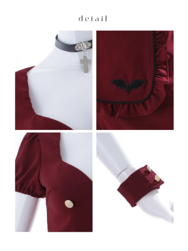 画像21: 【SALE!!】【即日発送！】【ハロウィン】 蝙蝠メイドミニセットアップ 【コスプレ7点セット】 【XS-Mサイズ/2カラー】[OF04] (21)