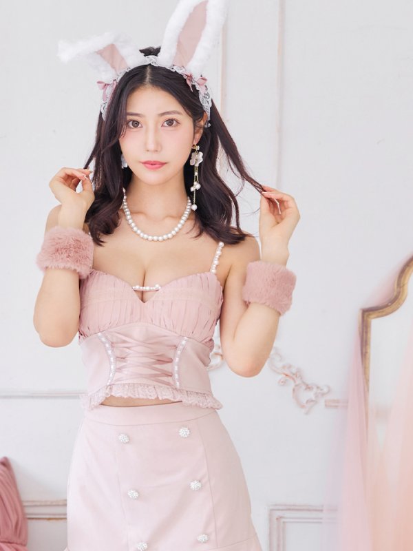 画像14: 【SALE!!】【即日発送！】【ハロウィン】 レースアップ バニーセットアップ 【コスプレ7点セット】 【XS-Mサイズ/1カラー】[OF04] (14)