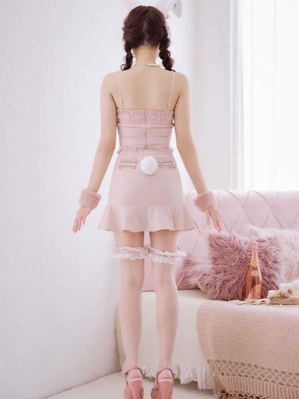 画像17: 【SALE!!】【即日発送！】【ハロウィン】 レースアップ バニーセットアップ 【コスプレ7点セット】 【XS-Mサイズ/1カラー】[OF04] (17)