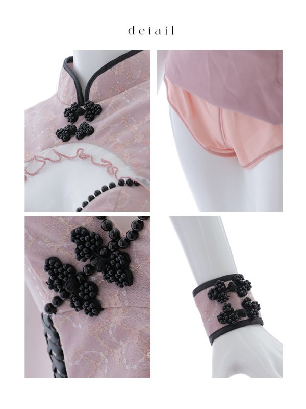 画像40: 【SALE!!】【即日発送！】【ハロウィン】 レースチャイナセットアップ 【コスプレ5点セット】【XS-Lサイズ】(SE01YN)[OF04] (40)